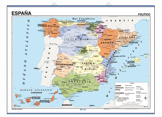 MAPA MURAL ESPAÑA GALEGO F/P REF:C525