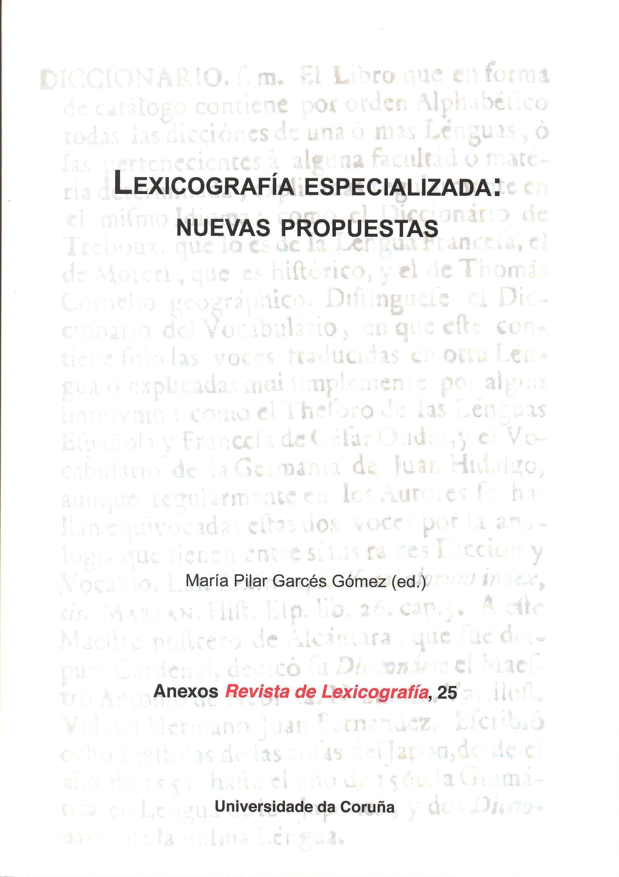 25.LEXICOGRAFIA ESPECIALIZADA:NUEVAS PROPUESTAS